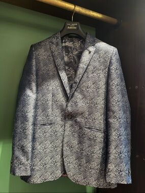 Ted Baker Blue and White Vintage Speckled Sport Coat